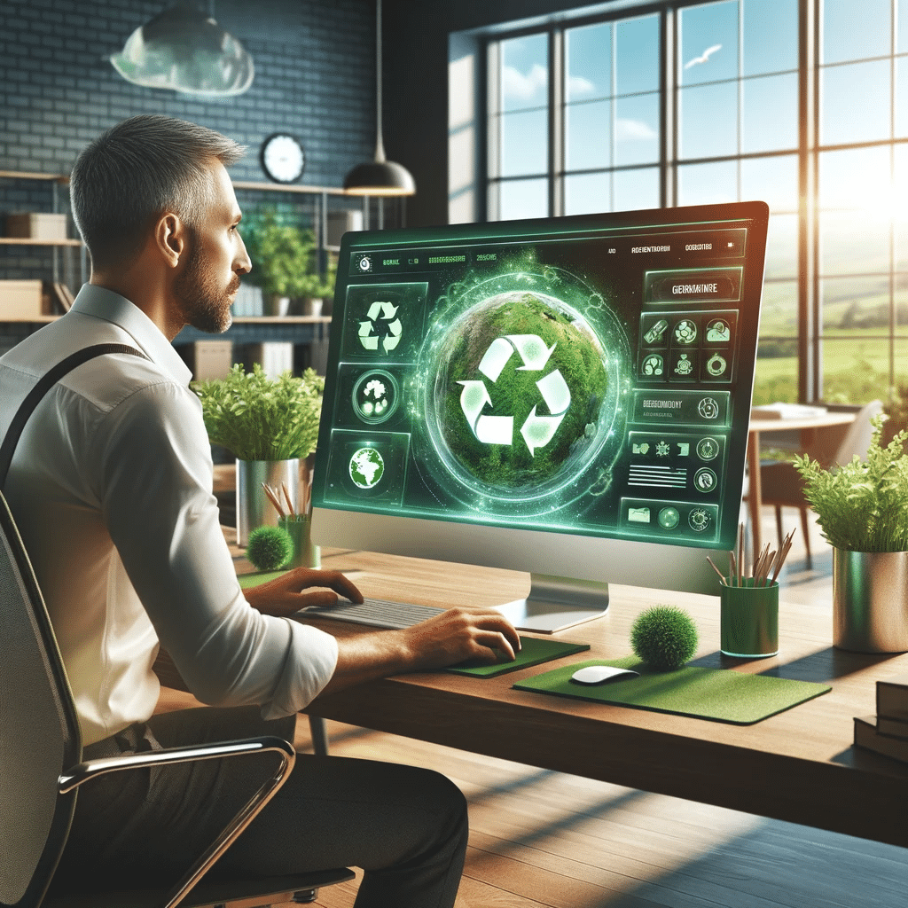 Homme créant un site internet éco-conçu pour une collectivité