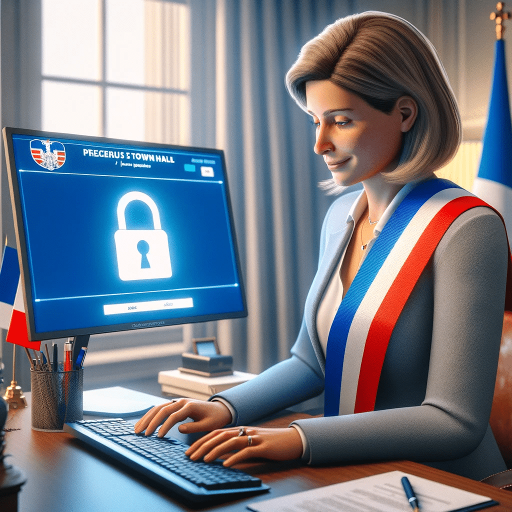 Maire d'une commune utilisant son site internet de mairie de façon sécurisée