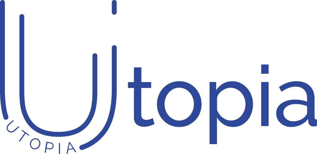 Logo de la société Utopia en bleu